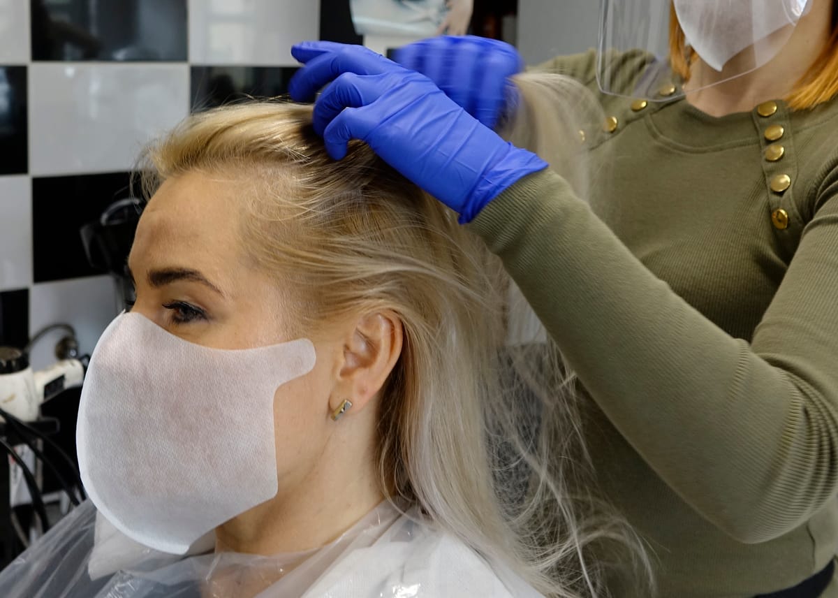 Mastick, maseczka, fryzjer, koronawirus