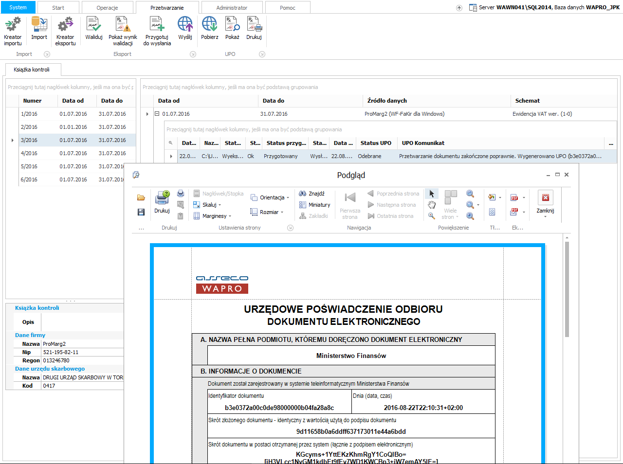 Program WAPRO JPK – przygotuj Jednolity Plik Kontrolny jeszcze łatwiej