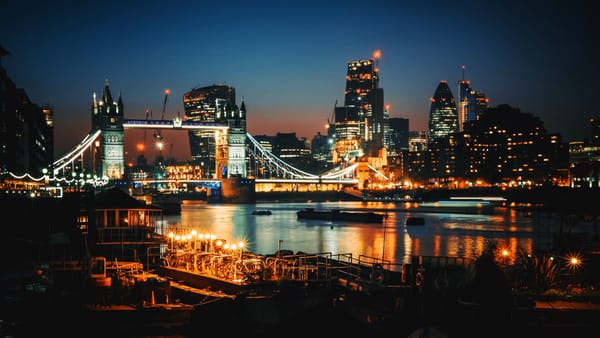 Londyn, Wielka Brytania, Miasto, noc